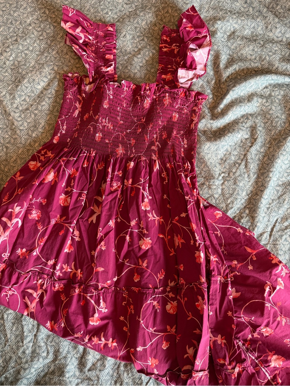 Hill House Ellie Nap Dress is Red Trellis Print